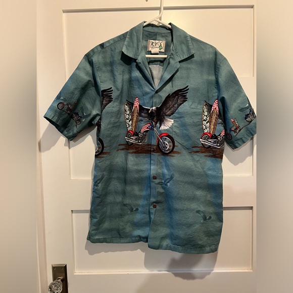 KYs made in Hawaii  motorcycle button up large - Picture 1 of 7